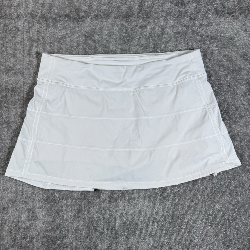 Lululemon Skirt Women's 12 Tall White Pace Rival 4 Way Stretch Athleisure‎